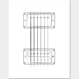 These Go To Eleven - Humbucker Electric Guitar Zip Illustration Posters and Art